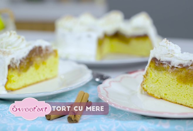 Desert tort de mere insiropat cu zahar ars
