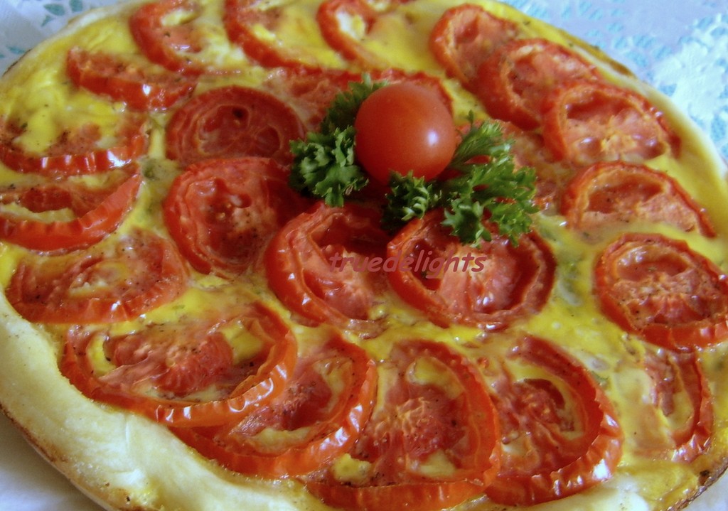 Quiche cu branza si rosii