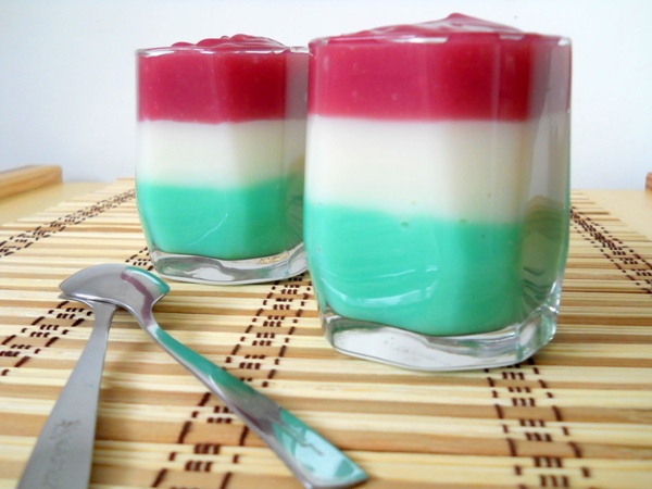 Panna cotta tricolora