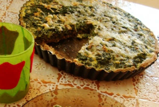 Quiche cu spanac si leurda (cu faina de secara)