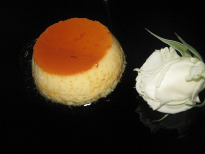 Rose petal flan