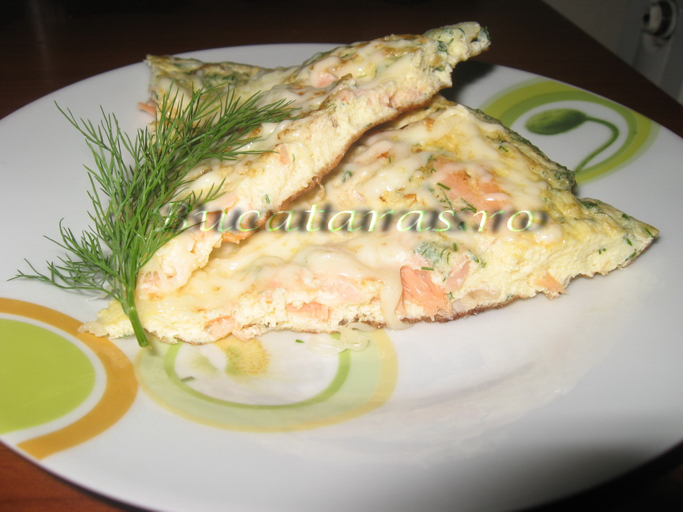 Frittata cu somon afumat si marar