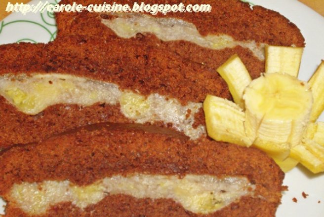 Chec fondant de ciocolata, banane si pere