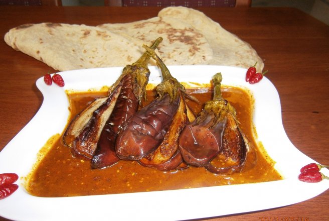 Curry cu vinete si susan-“Fried brinjal sesame curry”-reteta  srilankeza