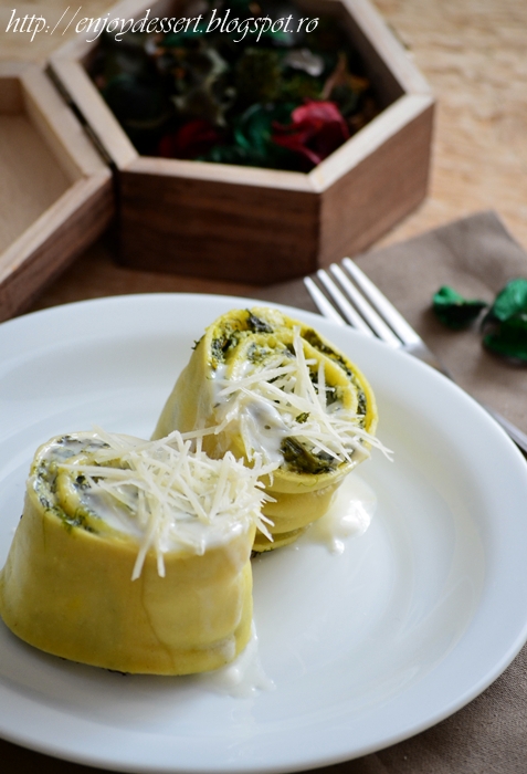 Rotolo di ricotta e spinaci - Rulada cu urda si spanac