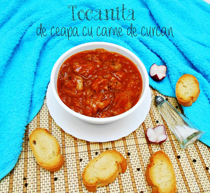 Tocanita de ceapa cu carne de curcan