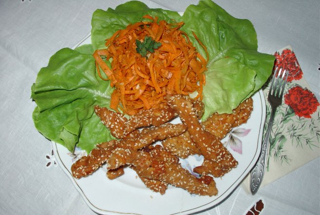 Pui Shanghai si Salata de morcov marinat