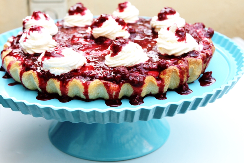 Tarta cu zmeura si crema de mascarpone