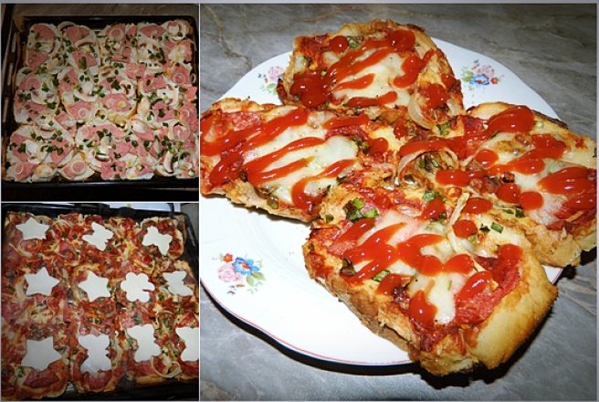 Pizza pe blat din paine