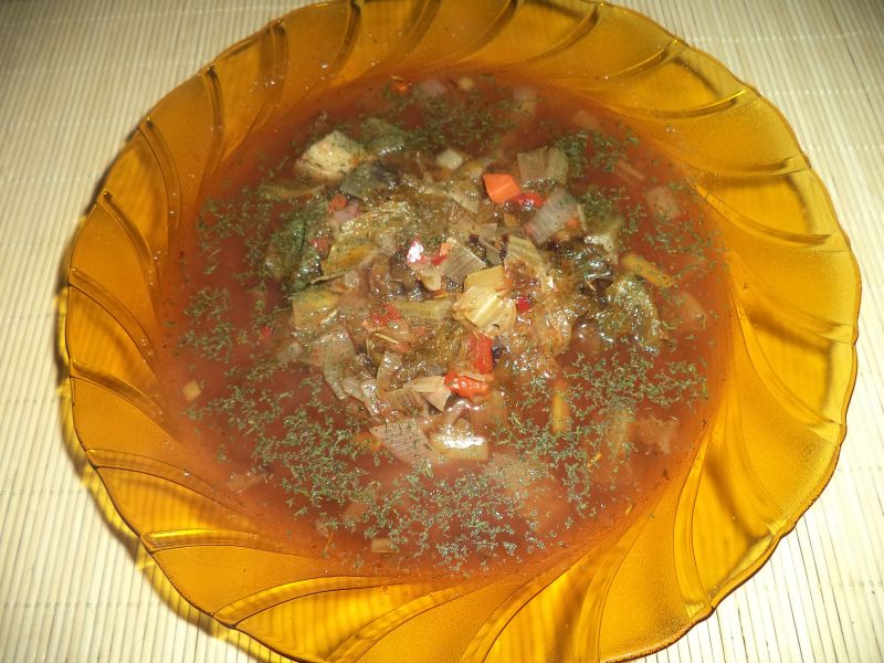 Bors de salata creata cu praz
