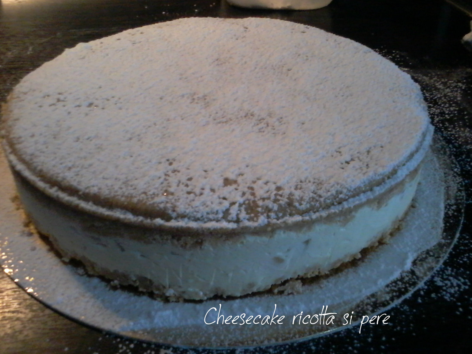 Cheesecake cu ricotta si pere