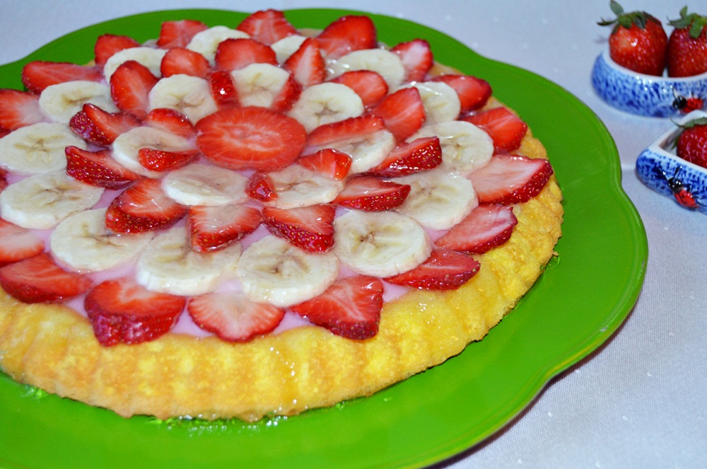 Tarta cu budinca si fructe reteta de desert de casa delicios