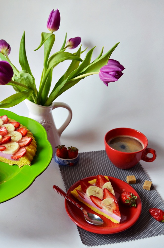 Tarta cu budinca si fructe reteta de desert de casa delicios