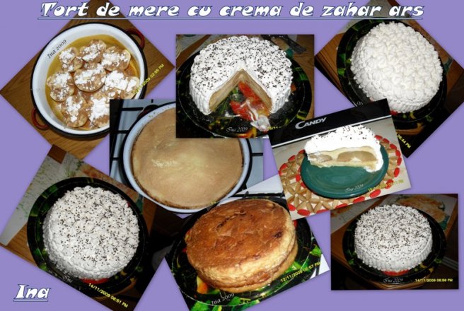 Tort cu mere si crema de zahar ars