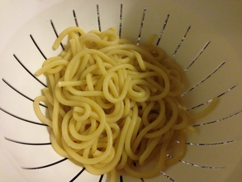 Bigoli con salsiccea e panna