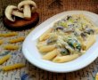 Penne rigate cu praz, ciuperci si spanac-7