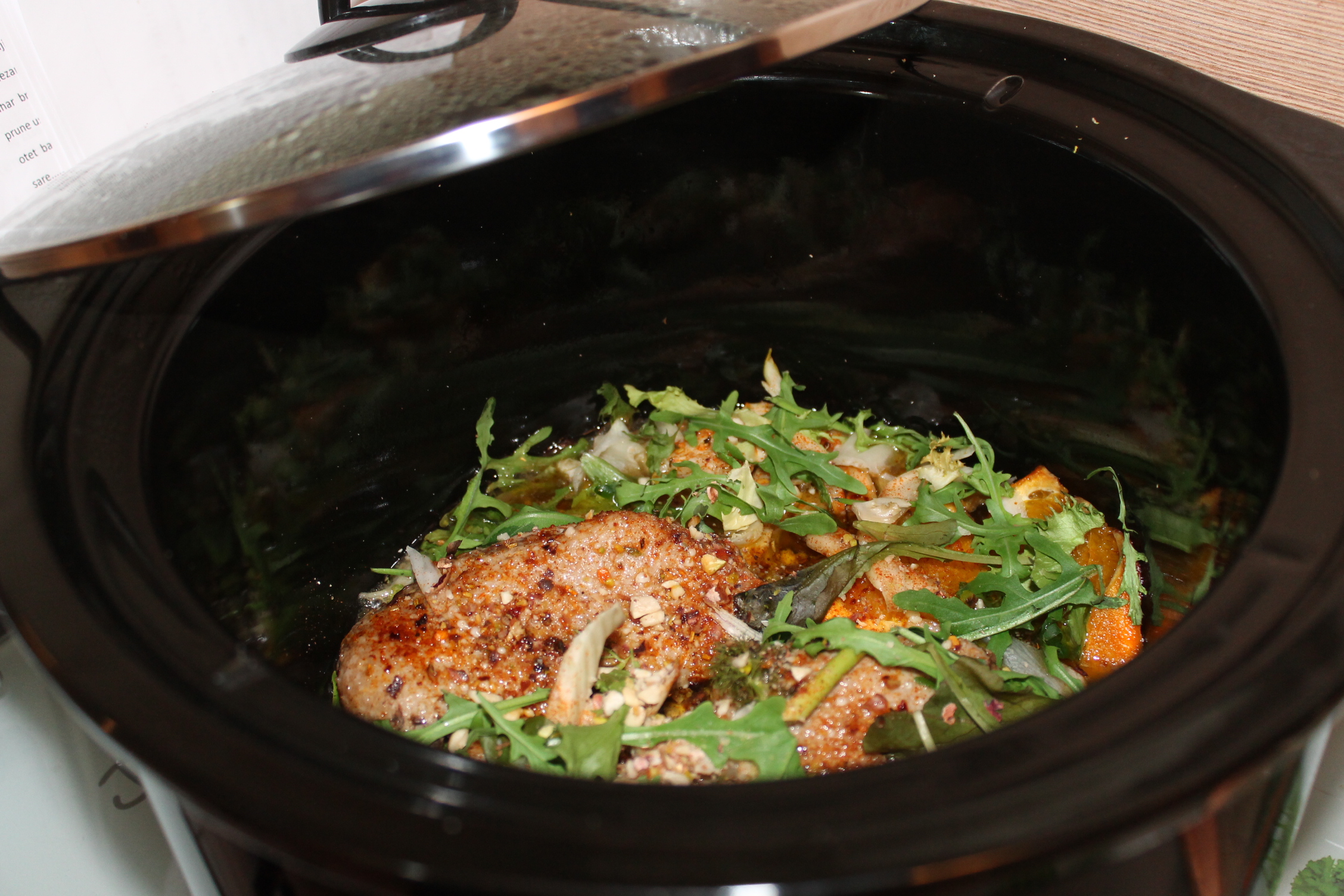 Piept de rata cu fistic, citrice si rucola la slow cooker Crock-Pot