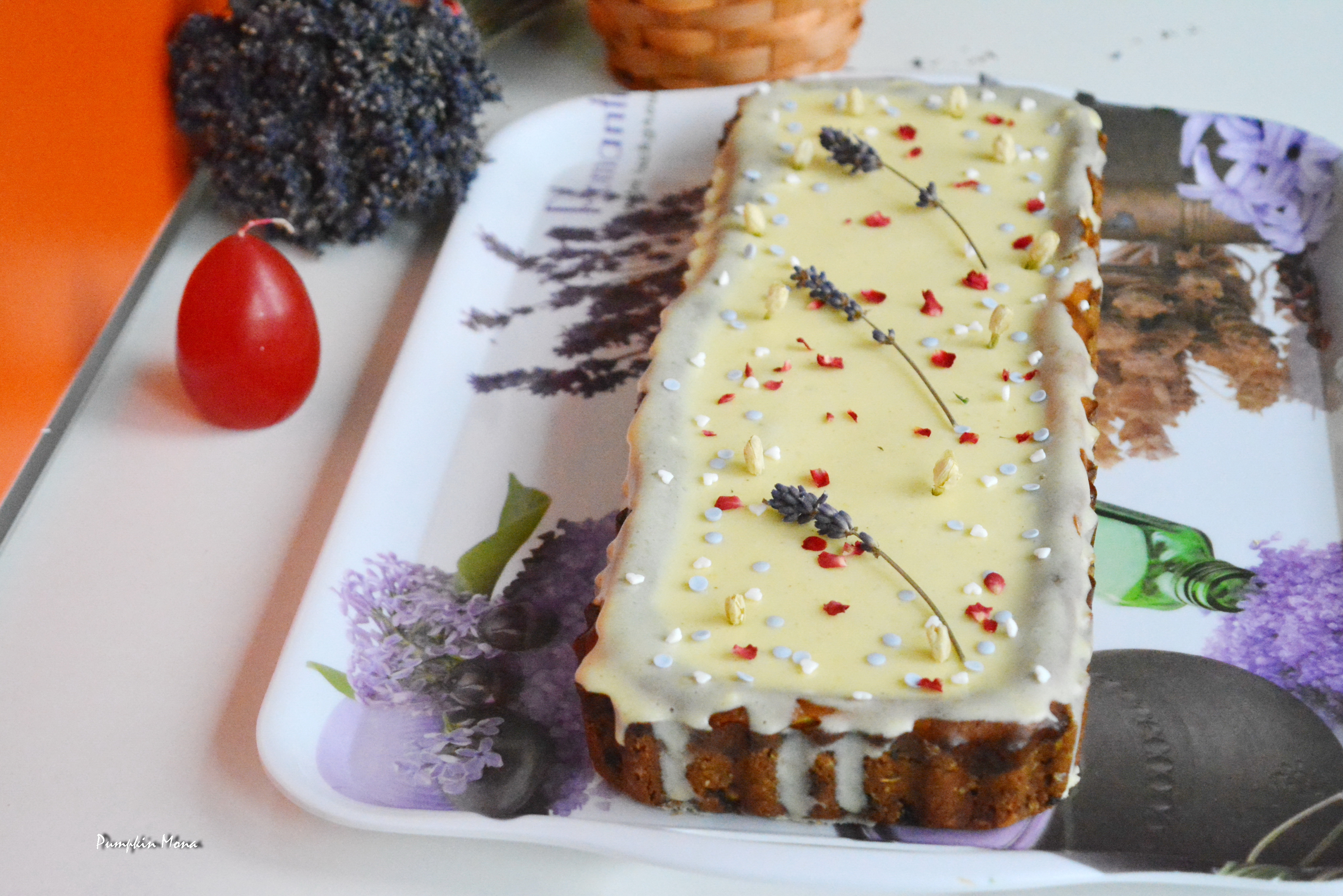 Cheesecake cu lavanda si pepene confiat