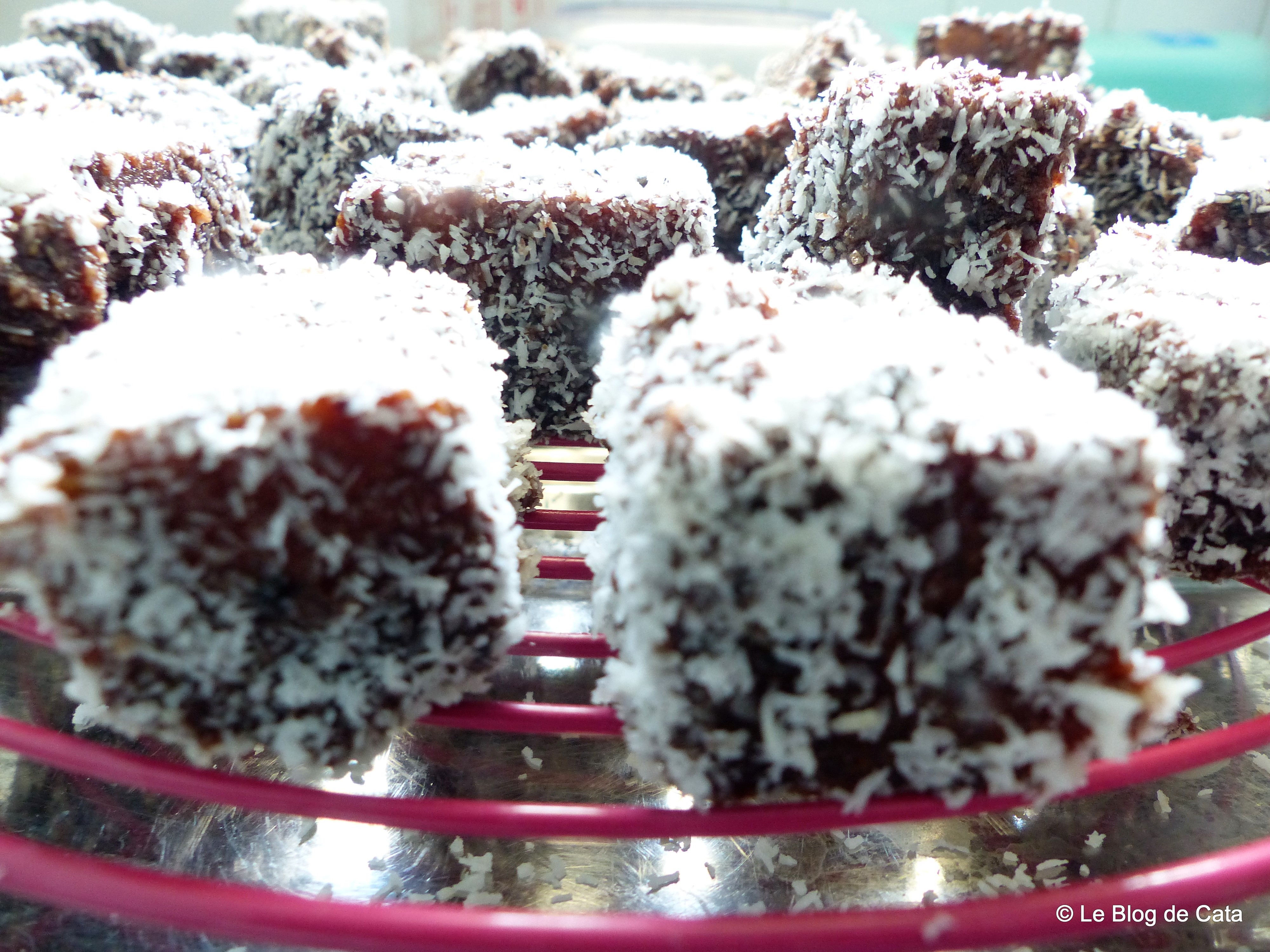 Desert prajitura Lamington - Tavalita cu cocos si ciocolata