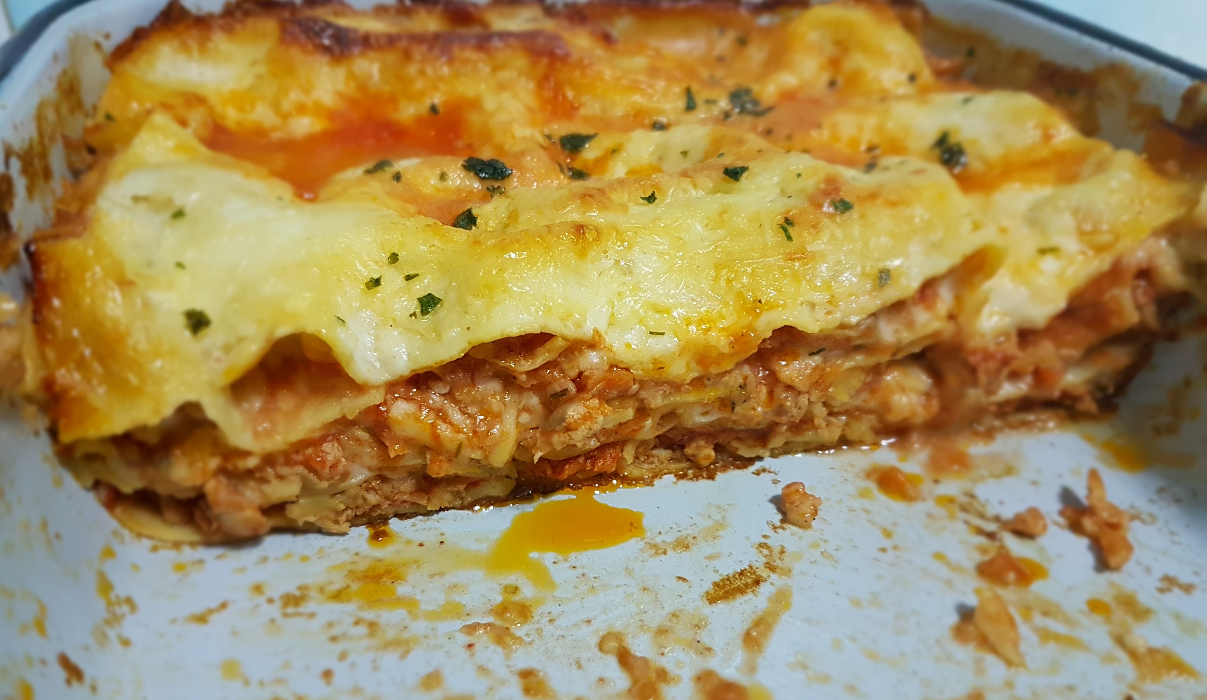 Lasagna cu carne de pui si ciuperci