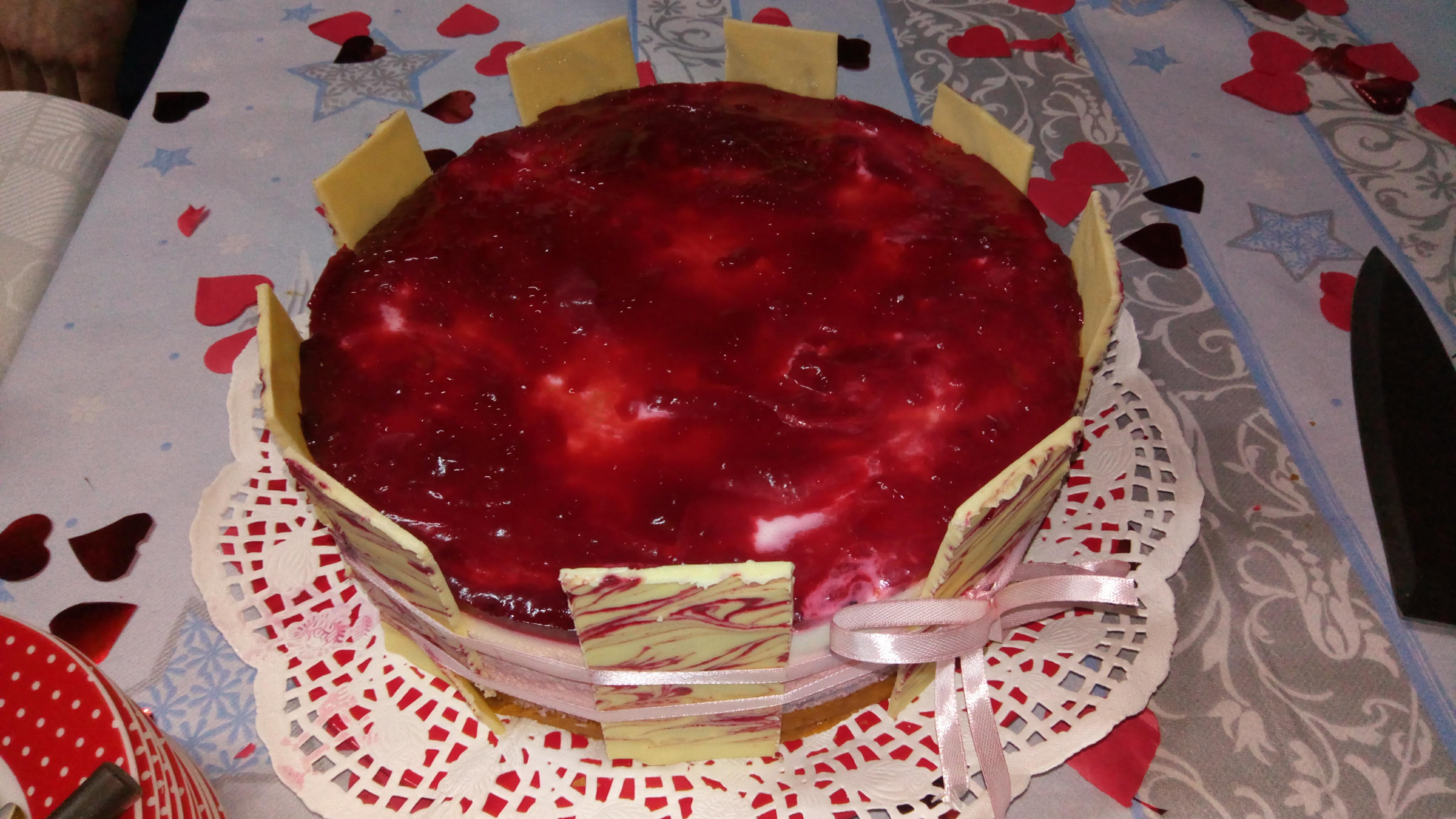 Desert entremet cu ricotta si zmeura