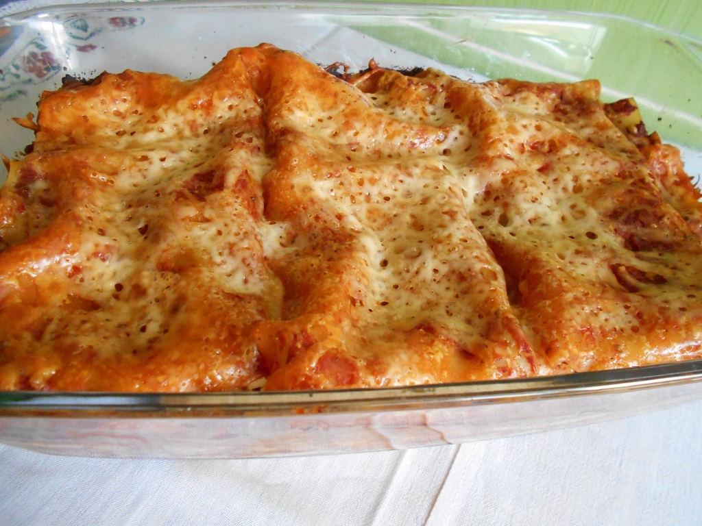 Lasagna cu carne de porc si ciuperci