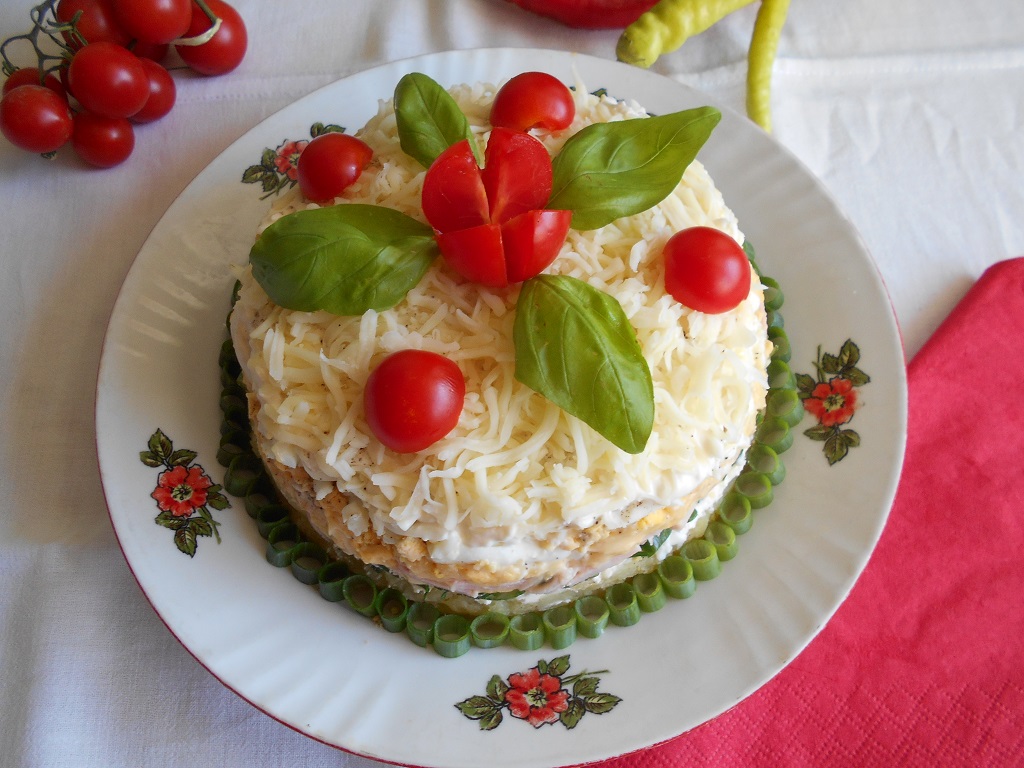 Salata Mimoza, cu sunca si mozzarella