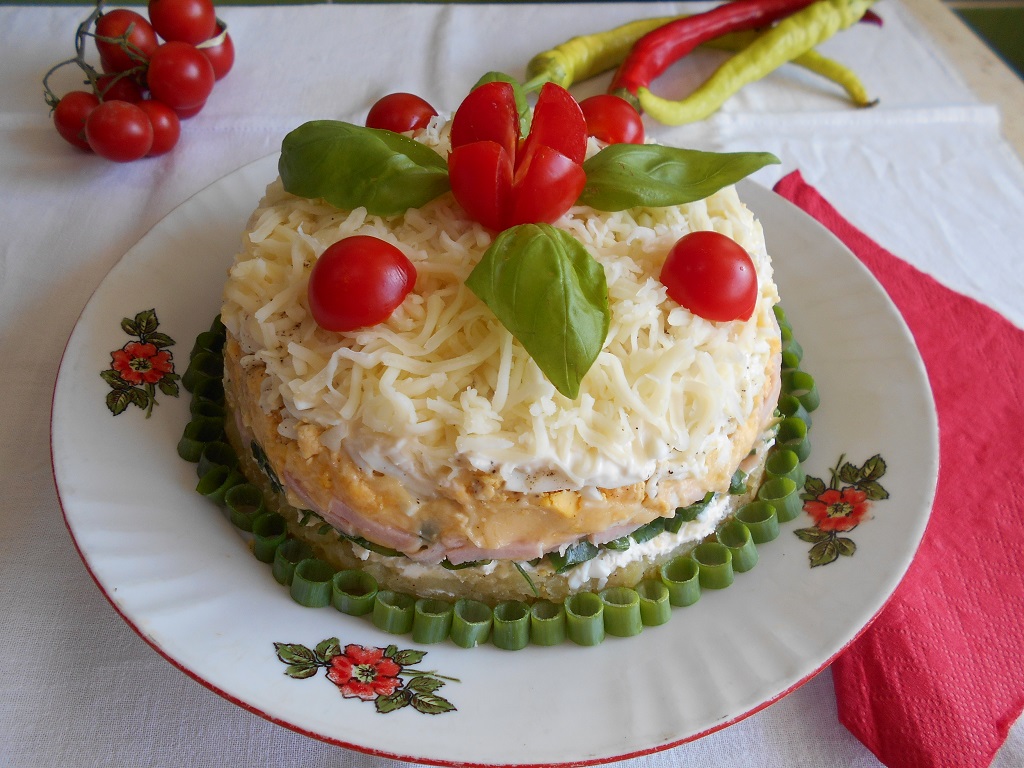 Salata Mimoza, cu sunca si mozzarella