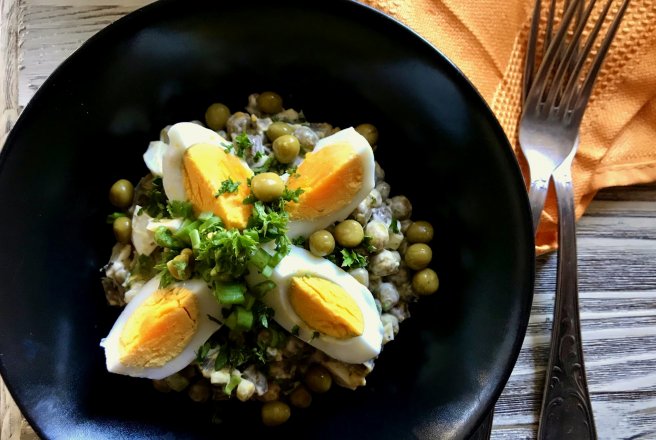 Salata din ficat de vitel cu mazare