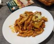 Paste (penne) cu bacon, mazare si suc de rosii-8