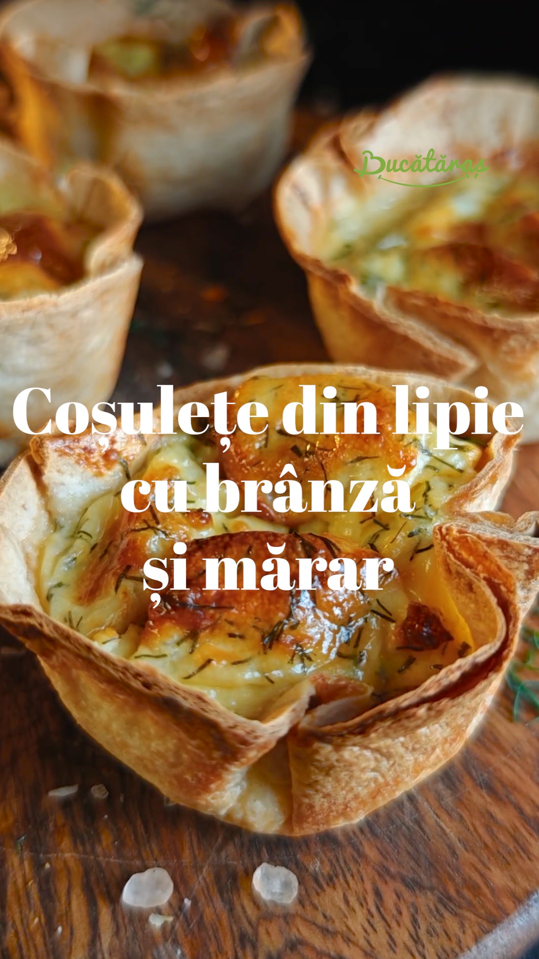 Coșulețe din lipie cu brânză și mărar - Gustarea rapidă și ușoară